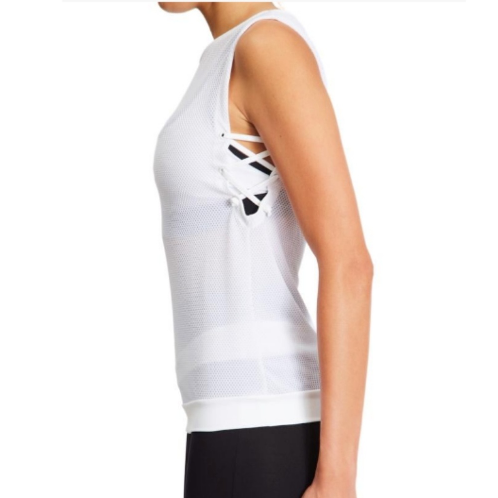 BOOM BOOM ATHLETICA Lace up Tank, White - New with Tags!